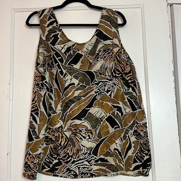 Vintage Atlantic Beach 100% silk tropical and tiger print bomber jacket set - Picture 2 of 14